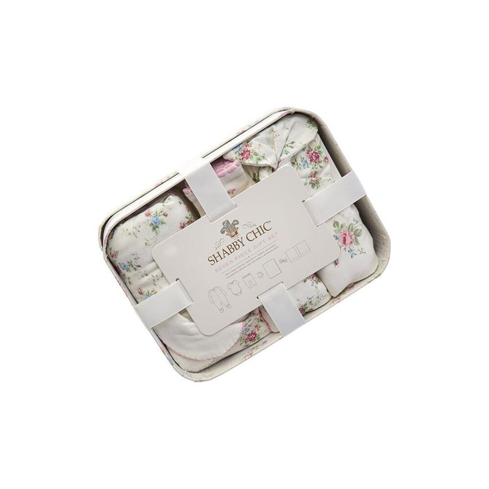 Shabby Chic  7Pc Footie Set, White